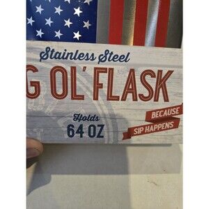 Wembley Stainless Steel Big Ol' Flask Usa Flag Themed